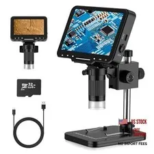 Digital Microscope for Coins with Light HD Screen | 4.3 Inch Bright black