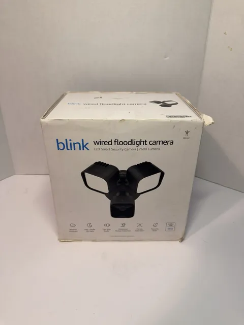 Blink Wired Floodlight Camera Black 2600 Lumens HD Security Camera Open Box