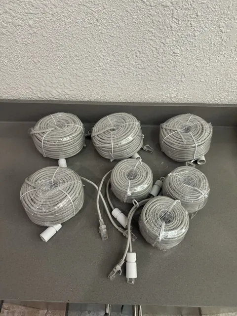 (Lot Of 7) CAT5E POE Ethernet Cable LAN RJ45 for Security IP Camera System New