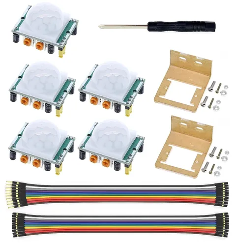 5 Pcs PIR with HC-SR501 PIR Motion Module for Arduino Raspberry Pi STM32 (Com...