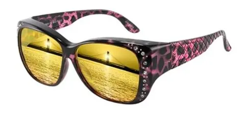 Night Vision Driving Glasses Anti Glare Purple Havana Night Driving Yellow