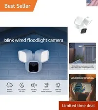 Wired Floodlight Camera, Smart security camera, 2600 lumens, HD live view, en...
