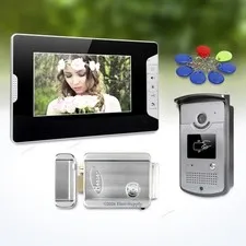 7" Hands-free Video Door Phone Intercom System Electric Lock with Keys Included