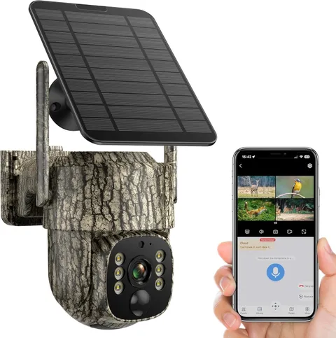 4G LTE 2.5K Cellular Security Camera Solar Smart Detection Mobile Remote View