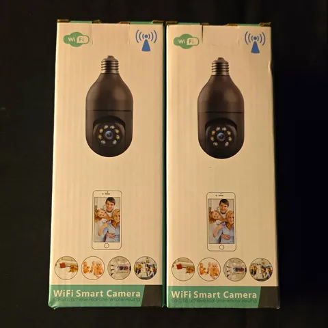 2x WiFi IP Smart PTZ Bulb Cameras Full HD 2-Way Audio Cloud Black T-CP8044LF-W3M