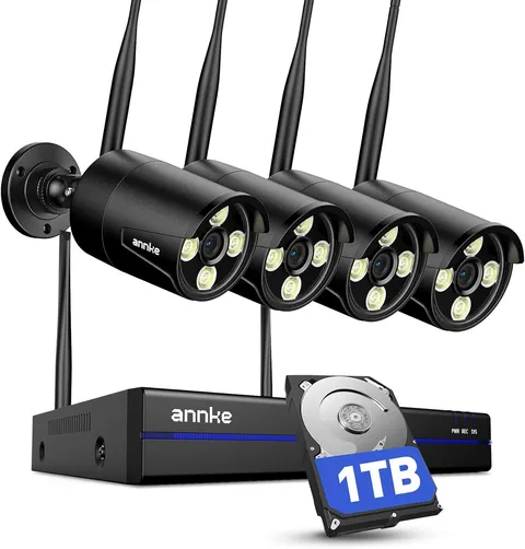 Wireless Security Camera System-16Ch Expandable 4K Security NVR, 4Pcs 2K Outdoor