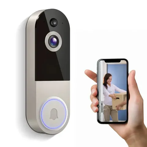 Wireless Video Doorbell Camera 1080P WiFi 2-Way Audio AI Human Detection Night