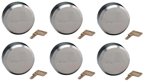 Master Lock 2-7/8" 6271KAW700A-80030 Keyed Alike Puck Shackleless Locks - 6 Pack