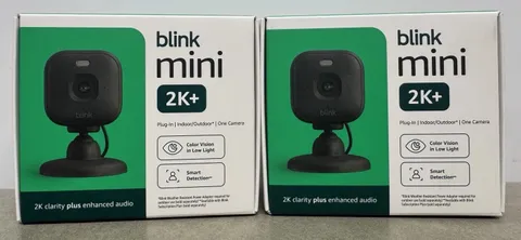 Blink Mini 2K+ Smart Security Camera 2 Pack Black Indoor Outdoor NEW
