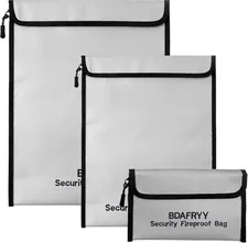 3 Pcs Fireproof Waterproof Money Important Document Bag(2000?),Fire Proof Bag