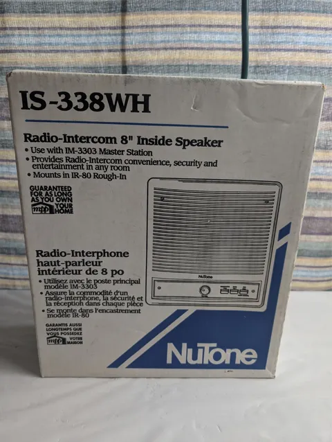 NOS Nutone IS-338WH Indoor 8" Intercom Speaker IS-338WH New