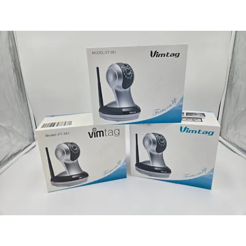 3 Vimtag VT-361 720p HD Wireless IP Security Cameras Pan Tilt