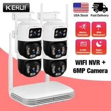 6MP WiFi Smart IP Security Cameras Set 8CH NVR H.265+ Night Vision Monitoring
