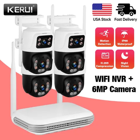 6MP WiFi Smart IP Security Cameras Set 8CH NVR H.265+ Night Vision Monitoring
