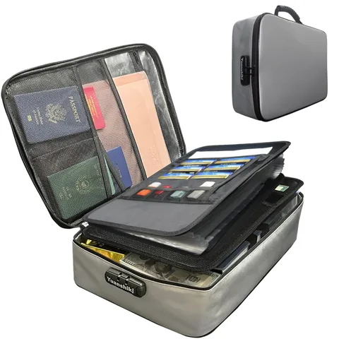 Fireproof Waterproof Document Organizer 15.1"x11.2"x4.3" - Secure Storage