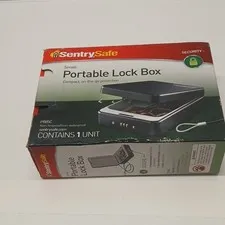 SentrySafe P005C Small Portable Lock Box Combination Lock Black Metal Matte