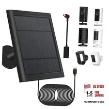1 Pack - Solar Panel for Ring Security Camera Spotlight Cam Dark Black