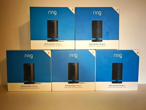 Ring Stick Up Cam Plug-In 1080p Wi-Fi Indoor/Outdoor Black($70 Each Or Bundle)