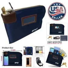 Durable Zippered Cash Bag with Lock, 11x8.6 Inches - Elegant Storage Solution