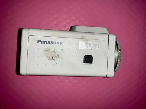 Vintage Panasonic black-and-white CCTV security camera model WV-BP514