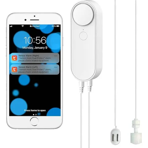WiFi Water Leak / Water Level 2 in 1 Detector, Smart Water Sensor Alarms, Detach