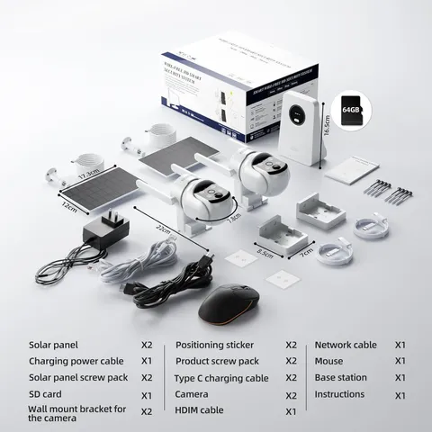 Solar Powered Security Cameras Wireless Outdoor, 4MP Camera