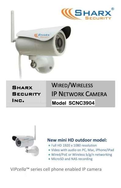 Sharx SCNC3904  Security Camera - VIPcella™ series - New - Open Box