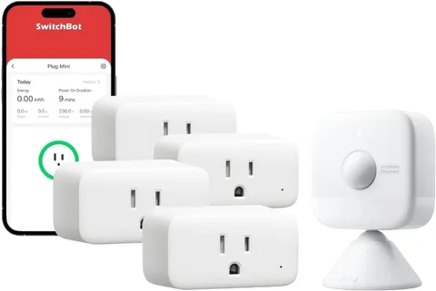Smart Plug Mini 15A(4 Pack) with Smart Mmwave Radar Motion Sensor, Bluetooth Pre