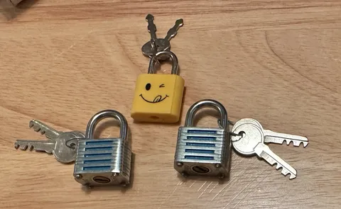 3  Small Locks  Mini Travel Padlock Set Suitcase Bags Luggage Lock 2 Keys Each