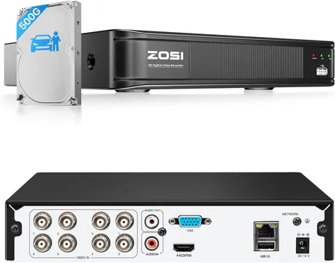 ZOSI 8CH 5MP Lite HD DVR Security Recorder Smart Motion Detection Remote View