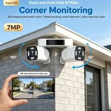 PHANSATIM 2-in-1 Dual Lens 7MP WiFi Security Camera Outdoor, Dual Cam
