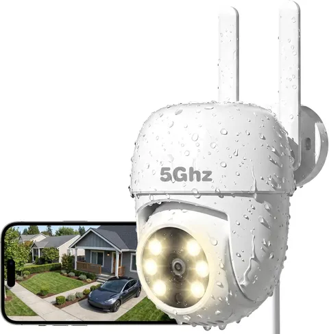 Camara De Seguridad 24/7 Con Luz 360 Para Exterior WiFi Con Audio y Micrófono