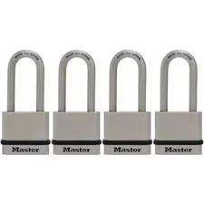 Master Lock Heavy Duty Outdoor Padlock with Key, 1-3/4 in. Wide, 4 Pack