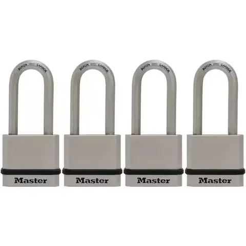 Master Lock Heavy Duty Outdoor Padlock with Key, 1-3/4 in. Wide, 4 Pack