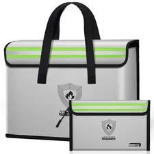 Fireproof Storage Bag Set, Large Handbag & Small Pouch