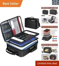 Fireproof Document Bag 5200°F with 28 Compartments & Adjustable Strap