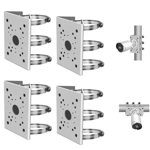 Universal Vertical Pole Corner Mount Bracket Security CCTV Camera Multi Loops