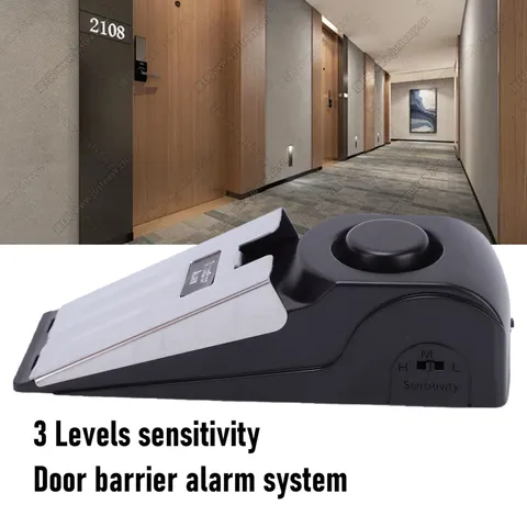 3 Adjustable Sensitivity Door Stop Alarm For Home Office Security