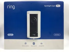 *New* Ring Spotlight Cam Pro Wired Plug-In Outdoor Security Camera (White).