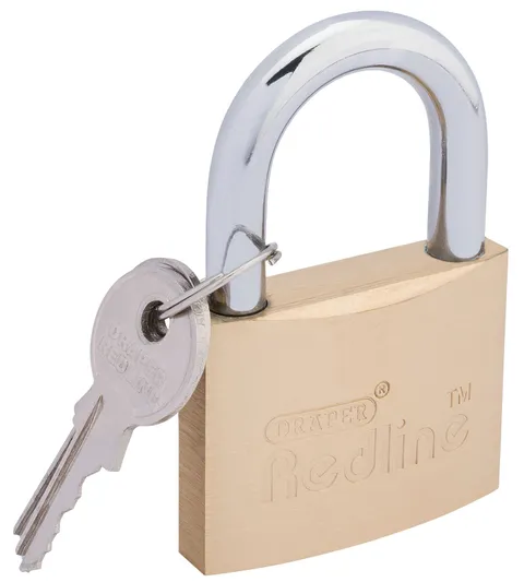 Draper 68023 50mm Redline Brass Padlock with Keys