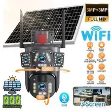 Solar Security Cameras Wireless Outdoor 360° Pan & Tilt WiFi Surveillance LOT