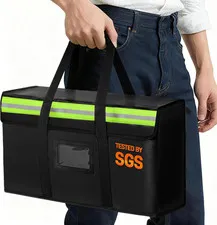 Large Fireproof Document Bags 15X12X6In, Fireproof Document Box for Cash, Photo