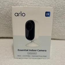 Arlo Essential Indoor Camera 2nd Gen 2K Wired Wi-Fi Night Vision 2-Way Audio