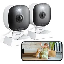 2K WiFi Home Security Camera Indoor Outdoor Color Night Vision 2 Way Audio Plug