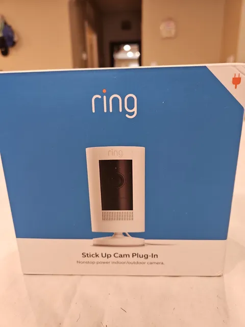 RING Stick Up Cam Plug-In, 1080p HD, Indoor / Outdoor - Open box