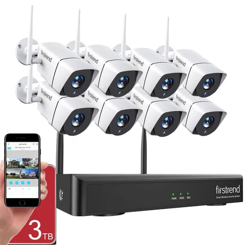 Wireless Security Camera System with 3TB Local Storage, AI Human Detection, T...