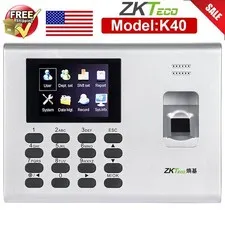 ZKteco K40 TCP/IP USB Biometric Fingerprint Time Attendance System W/ Battery