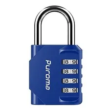 Puroma 4-Digit Combination Padlock, Waterproof Outdoor Lock for Locker, Fence