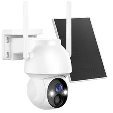 Solar Security Cameras Wireless Outdoor, 2K 3MP Pan Tilt 355° View IP65 Water...