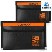 Small Fireproof Money Bag for Cash, Stealth Nesting 2-Pack | Fits Passports |...